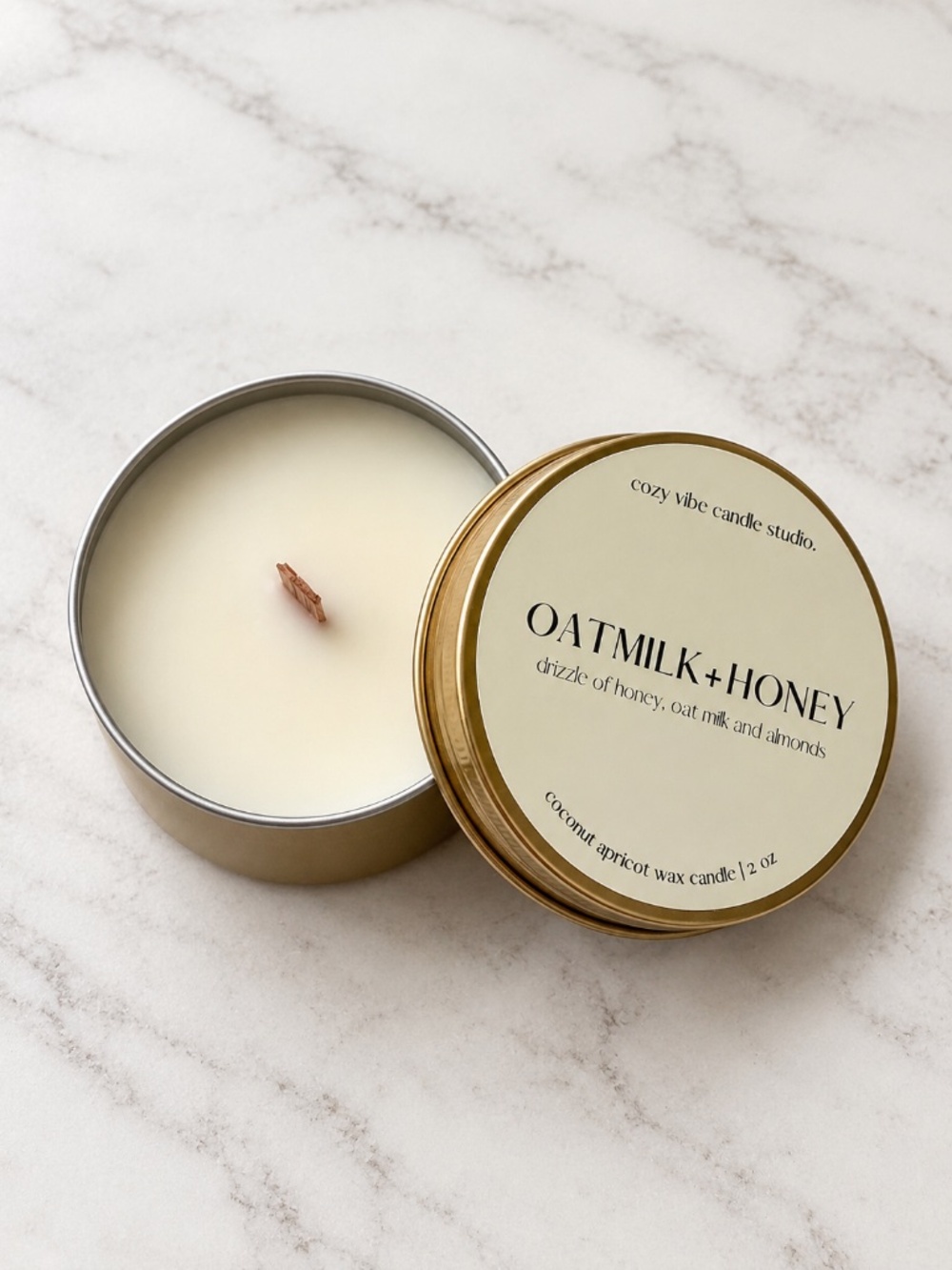 OATMILK + HONEY Coconut Apricot Wax Candle 2 oz